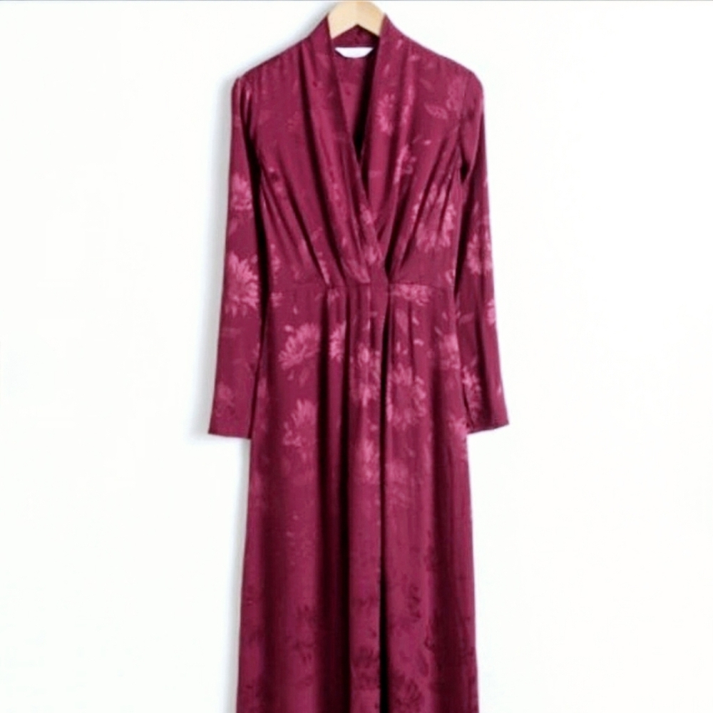 &OS Long Burgundy Dress